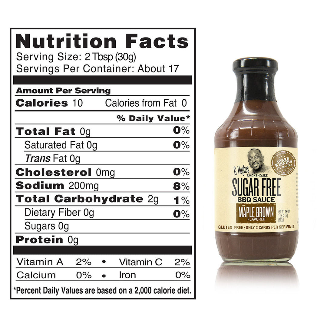 GH Hughes Low Carb BBQ Sauce 480g - Maple