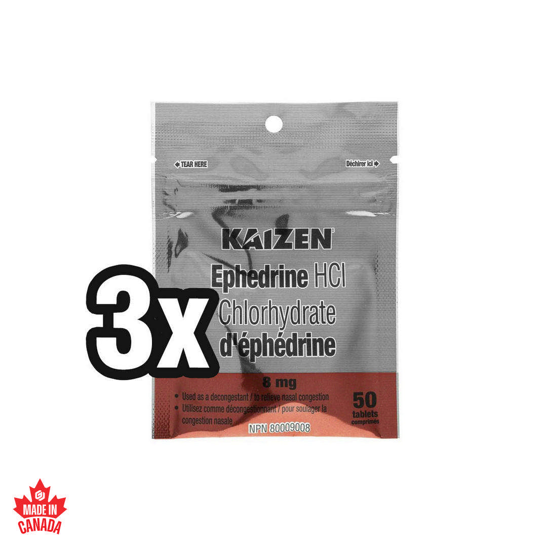 Kaizen Ephedrine HCL 8mg 3x50 - 150 Tabs